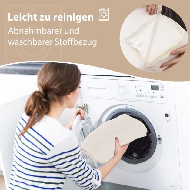 Coast Wedge Cushion Off White - 3-teilige verstellbare Rückenlehne mit Kopfstütze und Memory Foam - 57 x 30 x 53 cm
