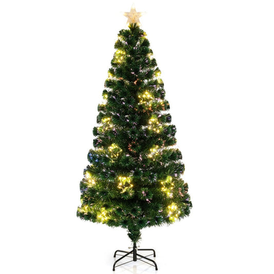 Coast Künstlicher Weihnachtsbaum 180 cm Grün - Beleuchtung aus Fiberglas - 36 warmweiße Lichter - Top Star - Metallständer