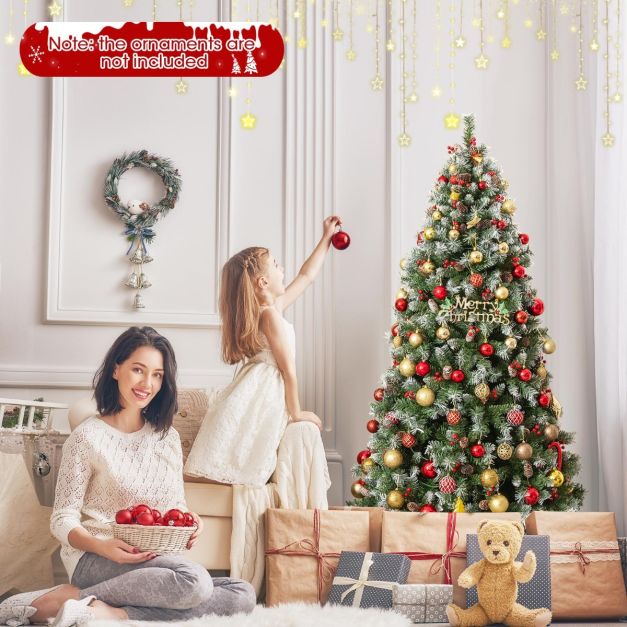 Cost - Künstlicher Weihnachtsbaum mit Lichtern - 420 Led-Lampen - Weiß/Grün - 195x106 cm