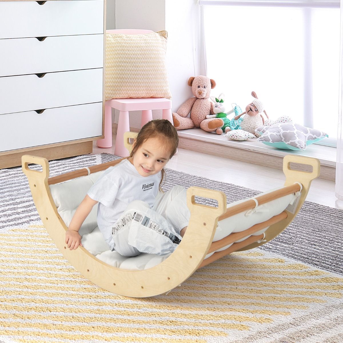 Coast Kletterbogen mit weichem Kissen - Holz - 81 x 50 x 38,5 cm - Naturfarbe