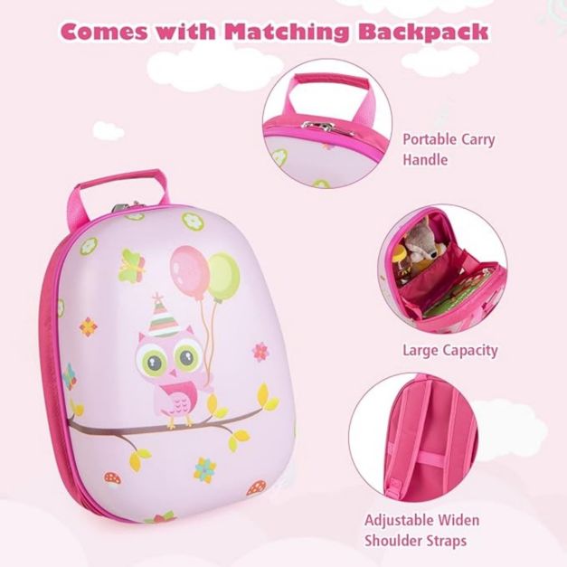 Coast 2-teiliges Kinderkofferset - 360° Räder - 33 x 22 x 41 cm - ABS - Pink