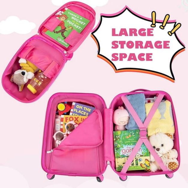 Coast 2-teiliges Kinderkofferset - 360° Räder - 33 x 22 x 41 cm - ABS - Pink