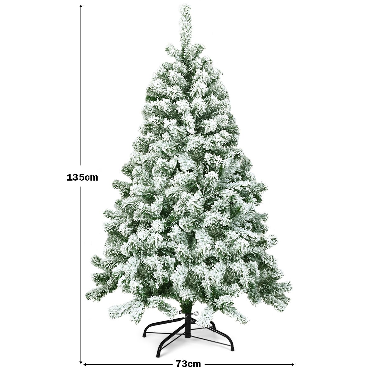 Coast Künstlicher Schnee -bedeckter Weihnachtsbaum mit Metallständer und PVC-Nadeln 135 cm