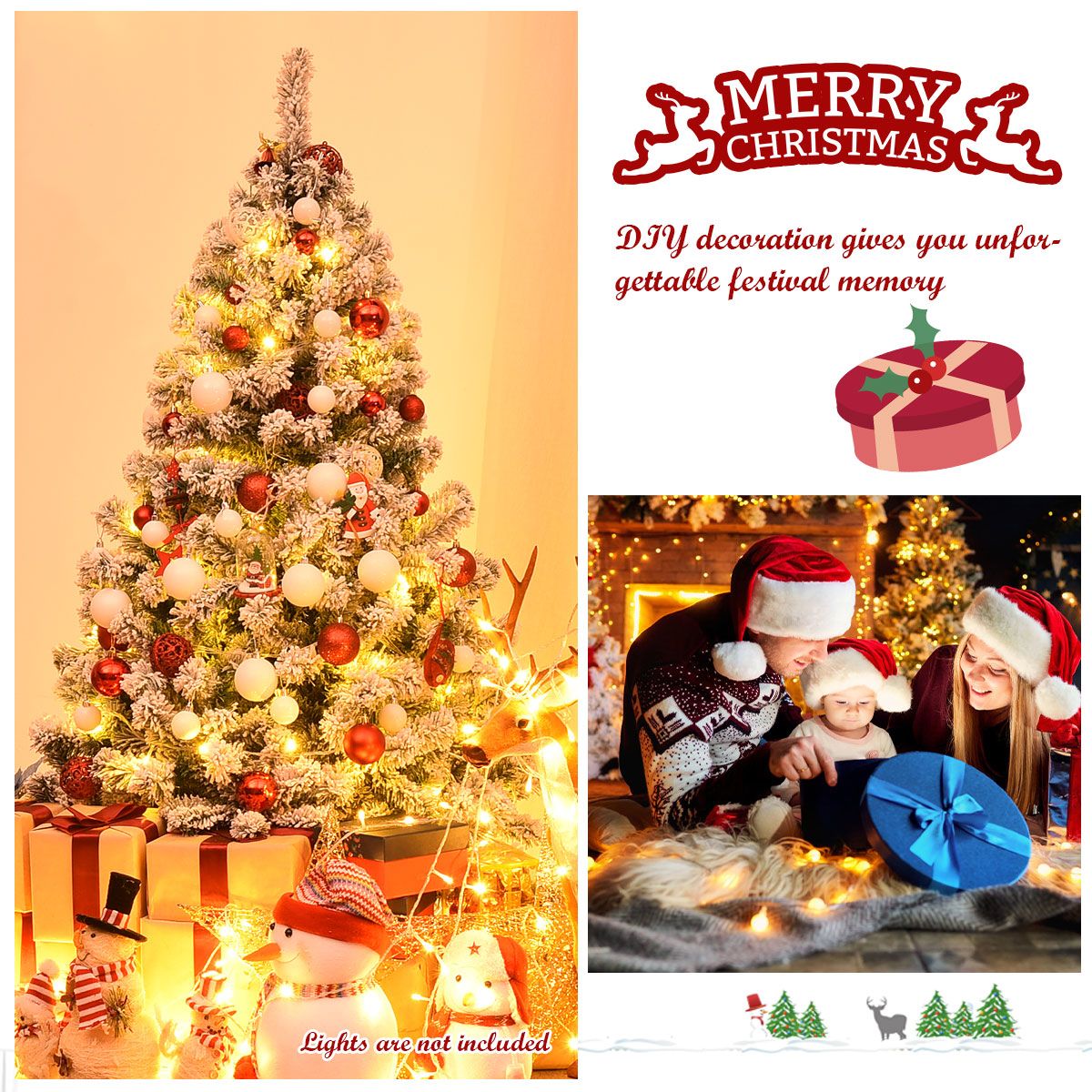 Coast Künstlicher Schnee -bedeckter Weihnachtsbaum mit Metallständer und PVC-Nadeln 135 cm
