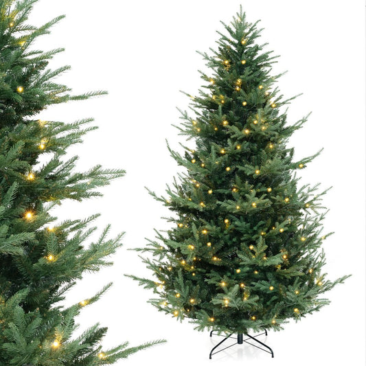 Coast Künstlicher Weihnachtsbaum 240 cm grün - aufklappbar - beleuchtet mit 450 warmweißen LEDs - voll & realistisch - mit Metallständer