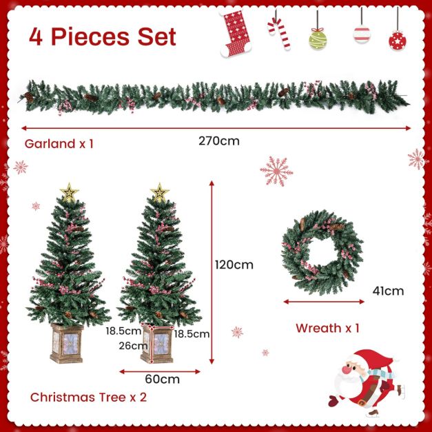 Weihnachtsdeko-Set Coast - Baum - Girlande - Kranz - Eingang - PVC - 4-tlg.