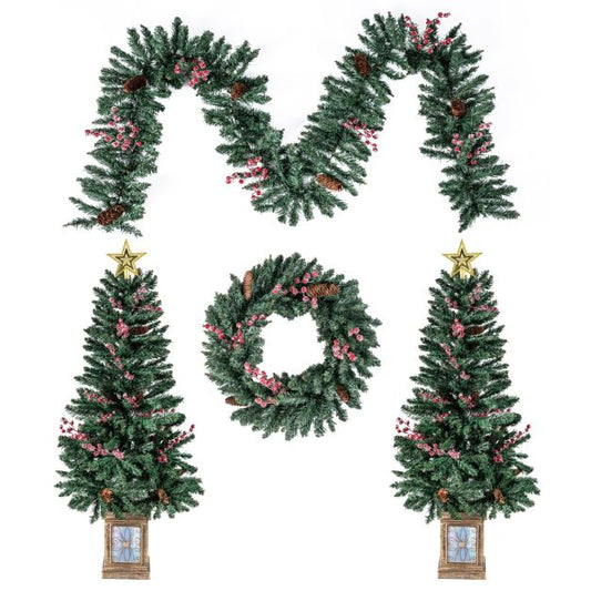Weihnachtsdeko-Set Coast - Baum - Girlande - Kranz - Eingang - PVC - 4-tlg.