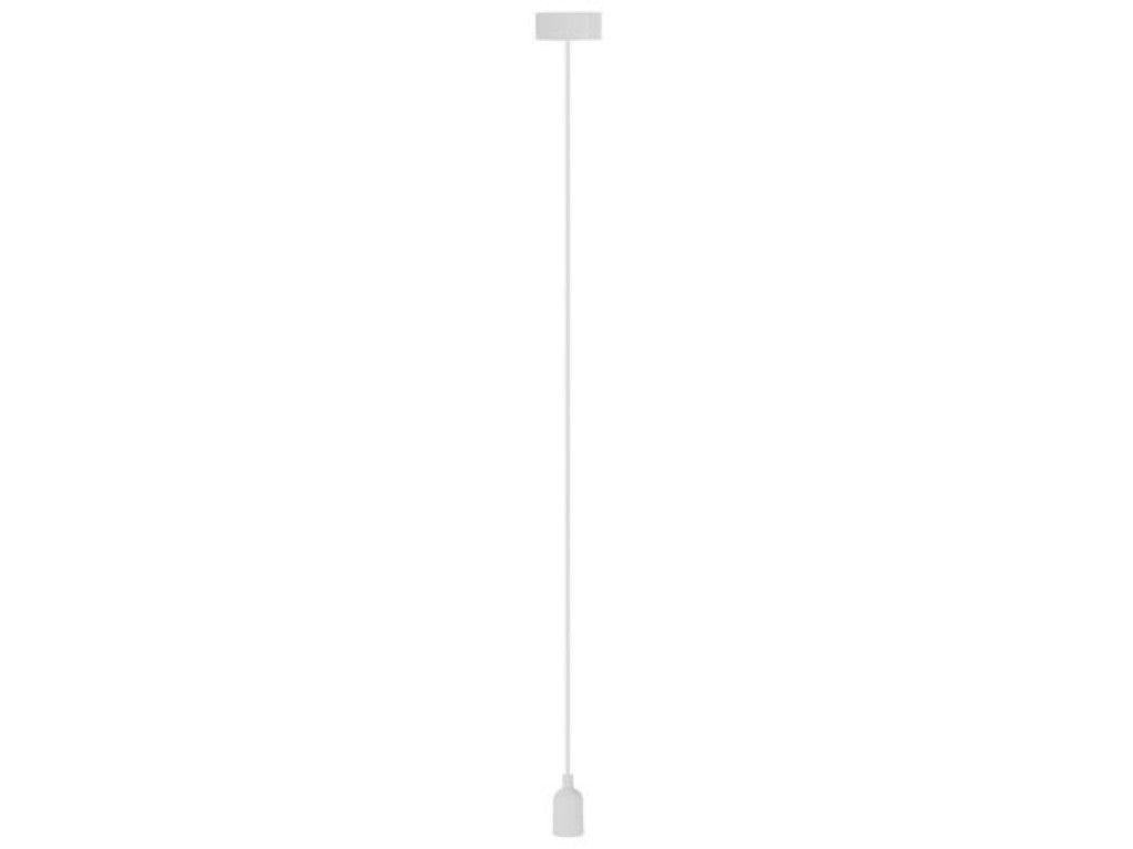 Vellight Design Lampenhalter - mit flexibler Silikon-Deckenrosette und verkürzbarem Textilkabel und E27-Fassung - für Wohnzimmer und Esstisch - weißer Silikonkautschuk - ein Komma vier Meter