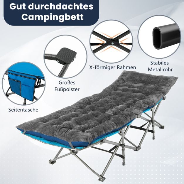 Coast Lounger Cushion Grey - Dickes Lounge Chair Kissen mit Befestigungsgurten - 190 x 70 x 7 cm