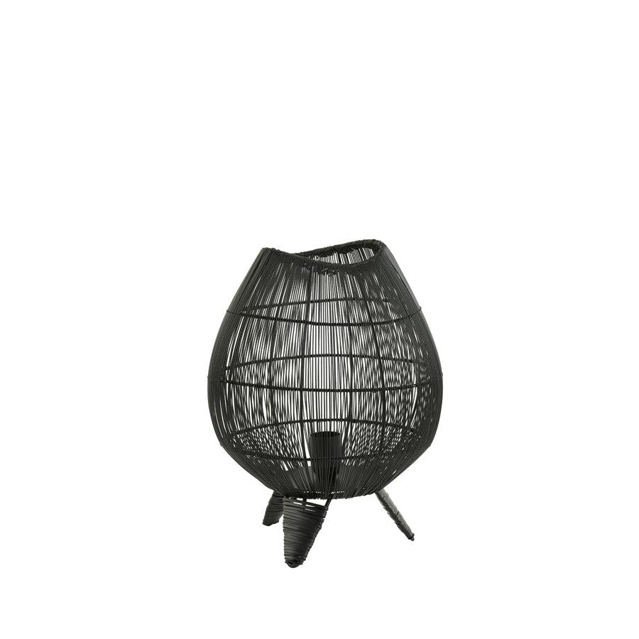 Licht & Wohnen - Tischleuchte YUMI - Ø28 cm - Schwarz