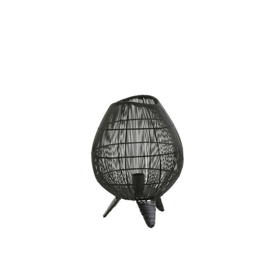 Licht & Wohnen - Tischleuchte YUMI - Ø28 cm - Schwarz