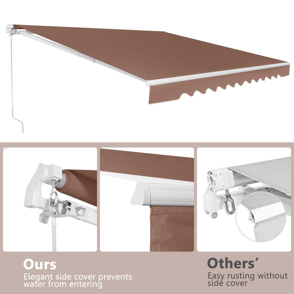 Coast Sunshade Ausziehbares Sonnensegel 245 x 200 cm Braun