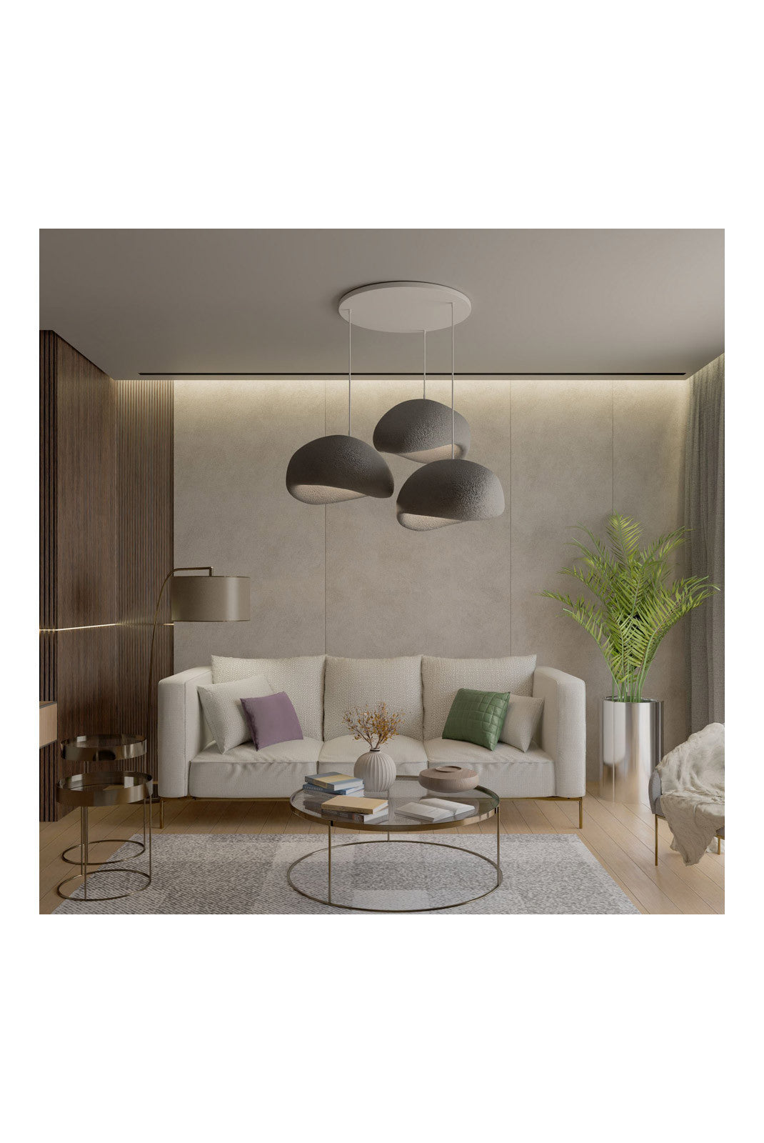 abi Loom - Wabi Sabi Haze & Hues Deckenleuchte - 3-flammig - Grau-Beton-Look