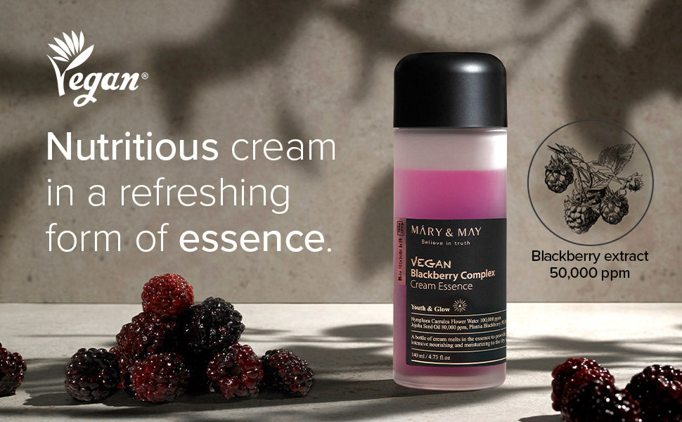 Mary&May Cream Essence – Vegan – 30 ml – Feuchtigkeitsspendend – Pflegend – Ceramide – Lila