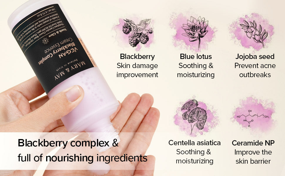 Mary&May Cream Essence – Vegan – 30 ml – Feuchtigkeitsspendend – Pflegend – Ceramide – Lila