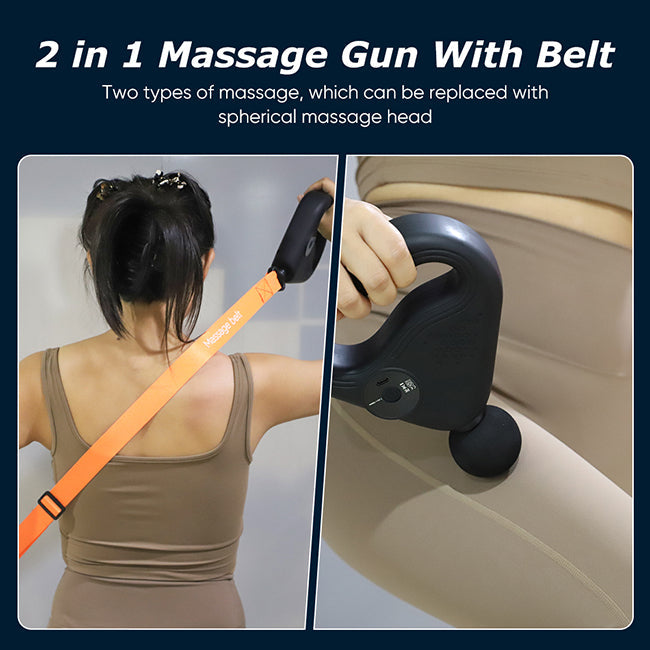 Massagepistole mit Riemen - Grau, 0,5 kg, 25 cm x 7 cm x 5 cm