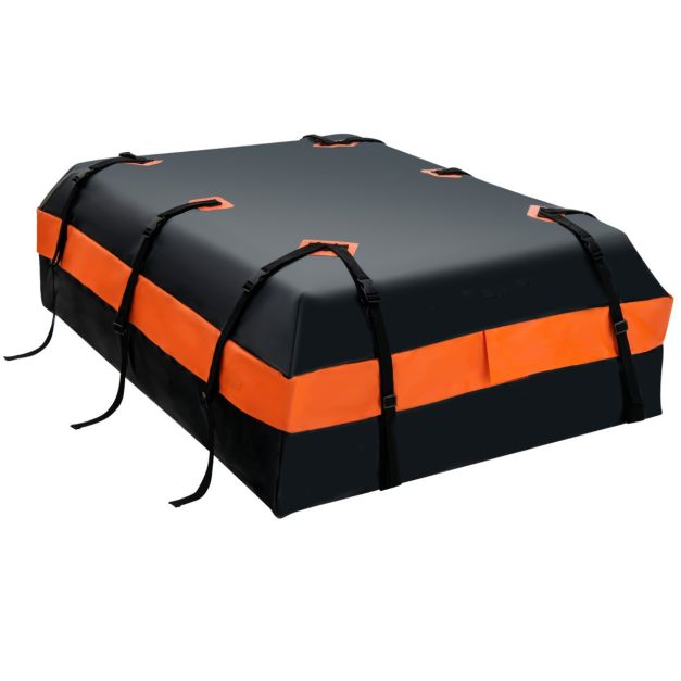 Costway Dachträger - Wasserdicht & Inkl. Anti-Rutsch-Matte - 560 Liter - 132 x 100 x 43 cm - Schwarz/Orange