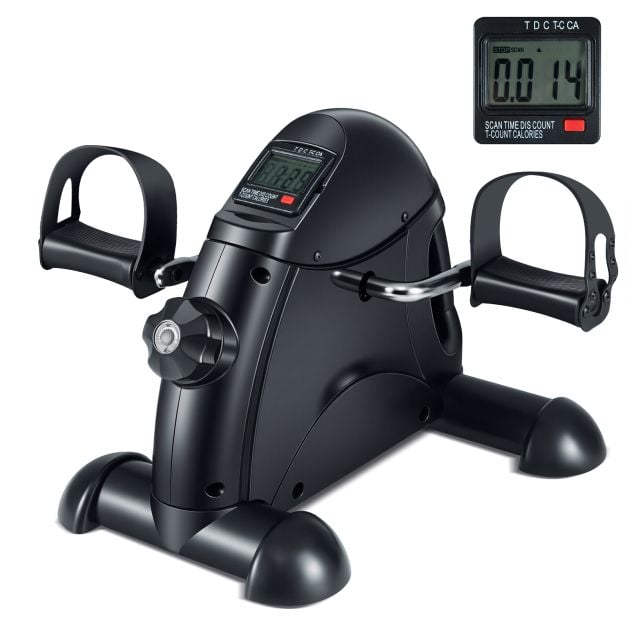 Coast Mini Pedal Trainer - Heimtrainer für Arm- und Beintraining mit LCD-Display 39 x 35 x 30 cm - Schwarz
