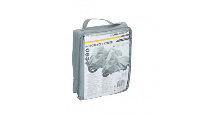 Dunlop Motorrad- und Rollerabdeckung - Universelle Roller- und Motorradabdeckung - Geeignet für Windschutzscheibe - Motorradabdeckung Wasserdicht Outdoor - 246 x 104 x 127 cm - Kunststoff - Grau