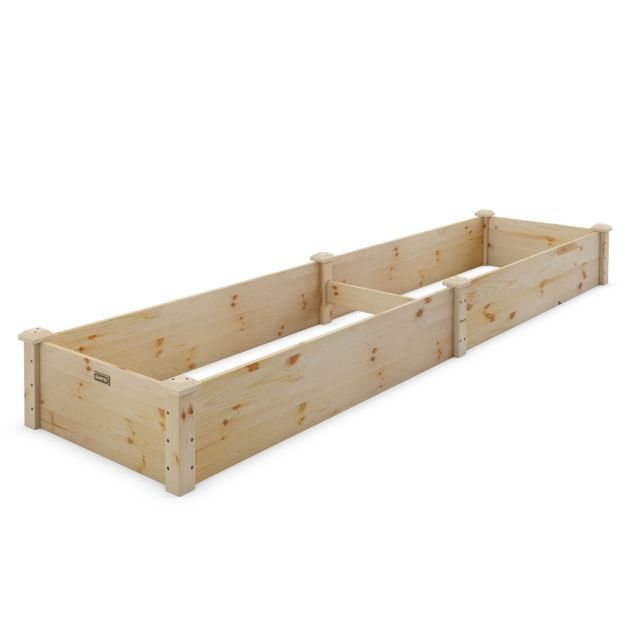 Küsten-Hochbeet - Holz - offener Boden - Garten - 240x60x25 cm - Natur