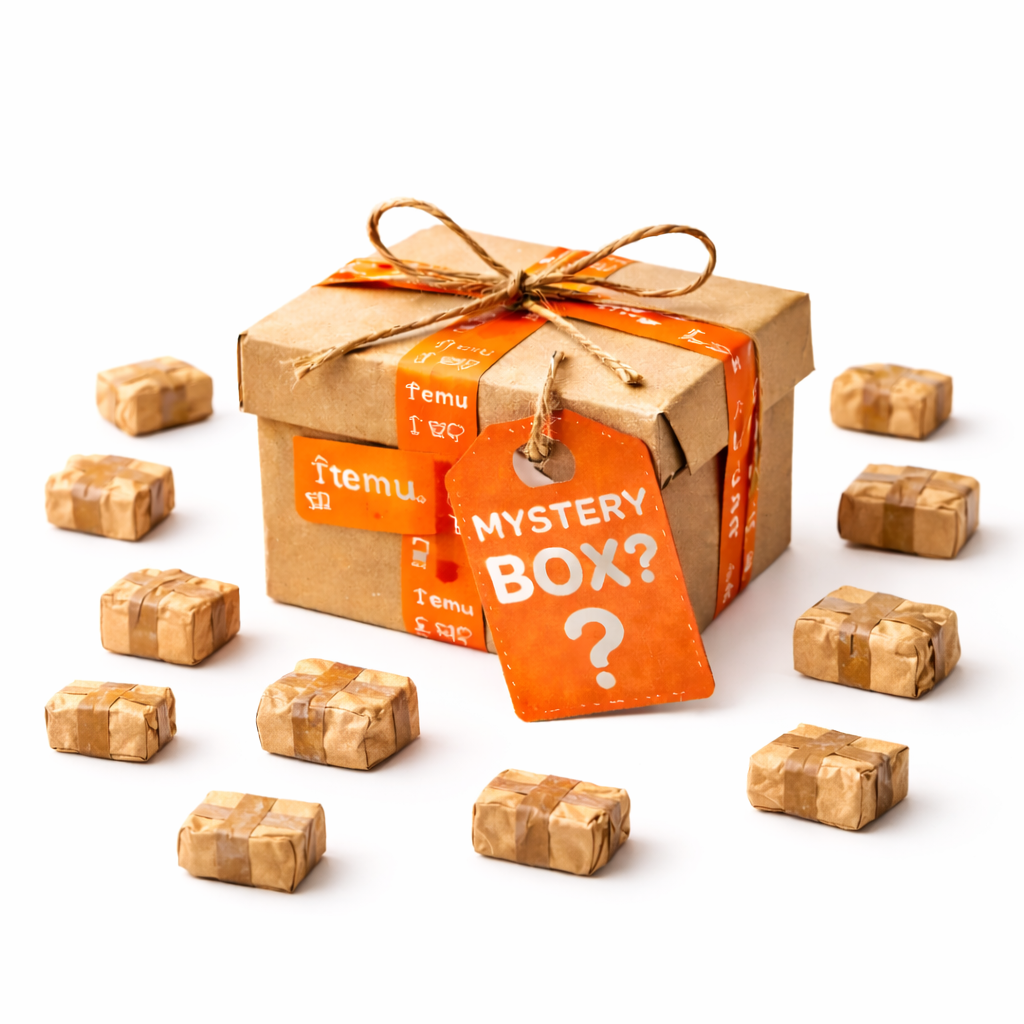 Temu Mystery Box - 10 Pakete +2 FREE - Klein - Ungeöffnete Lost Packages