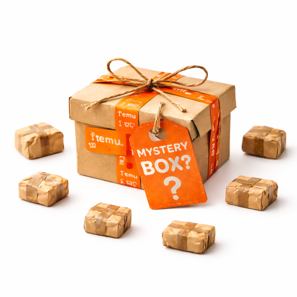 Temu Mystery Box - 5 Pakete +1 GRATIS - Klein - Ungeöffnete verlorene Pakete