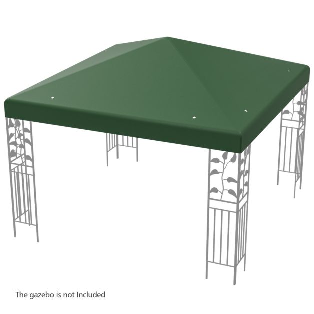 Coast Canopy Abdeckung Gartenpavillon - 300 x 300 cm - Wasserdicht - UV-beständig - 160 g/m² Polyester - Klettverschluss - Beige/Grün/Weinrot