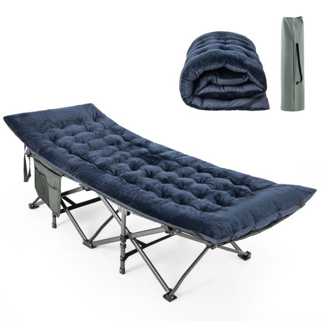 Coast Field Bed - Polyester & Baumwolle - 190 x 70 x 7 cm - Blau