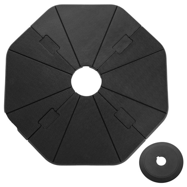 Coast Sonnenschirmfuß - 4 Plätze - Nachfüllbar - 116 x 110 x 7 cm - Schwarz