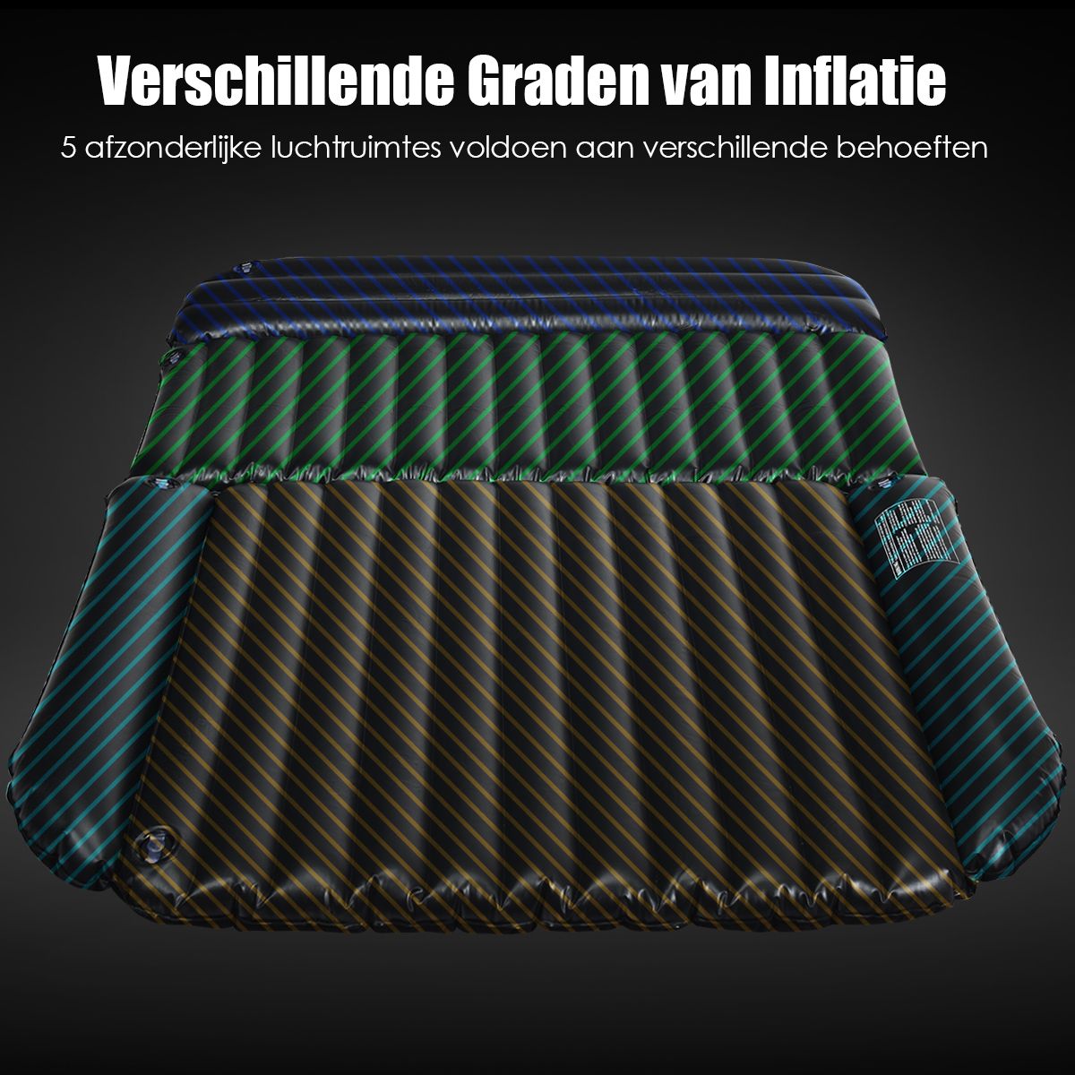 coast Auto-Luftmatratze - 180×123×12,5 cm - Schwarz - Aufblasbare Rücksitz-Luftmatratze mit elektrischer Pumpe
