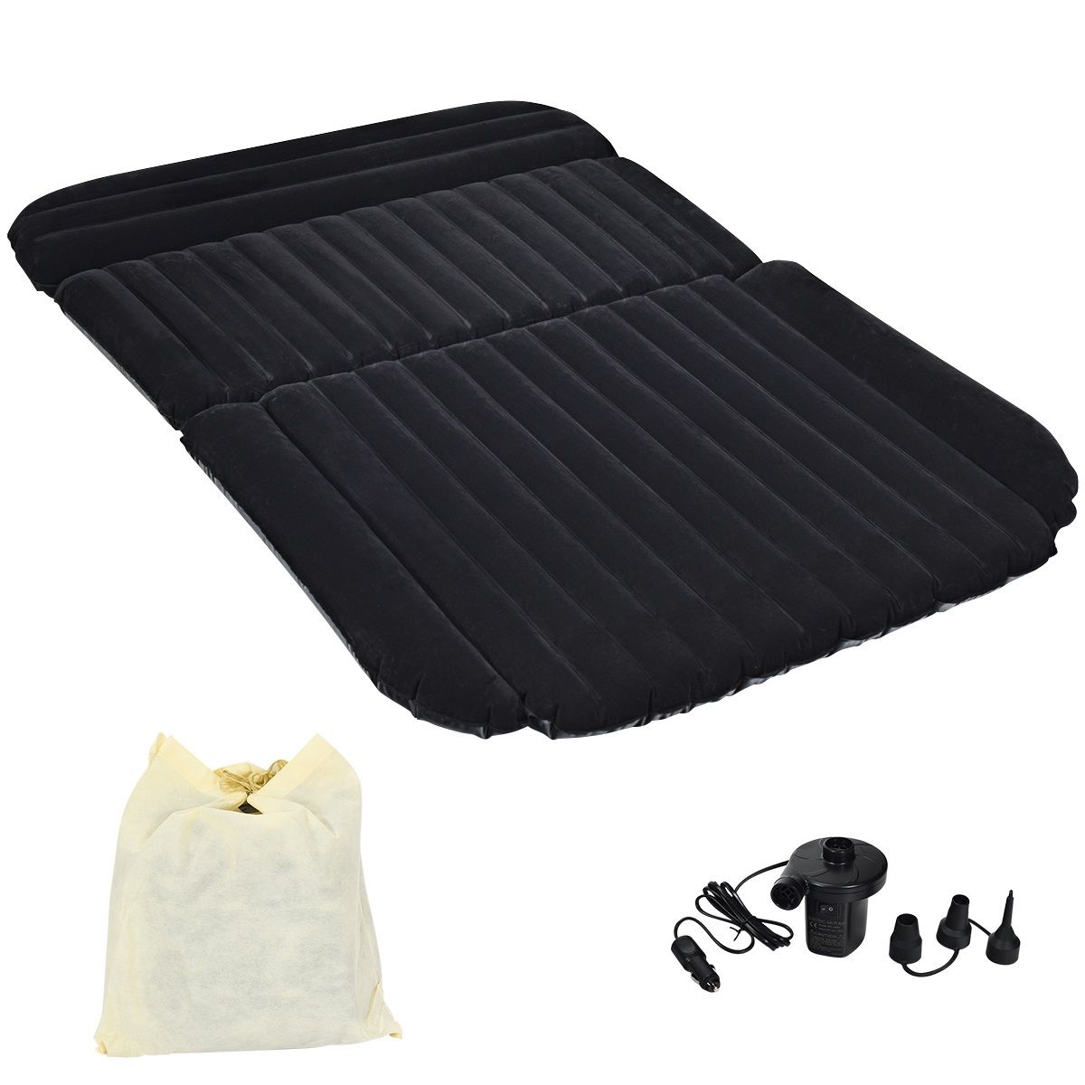 coast Auto-Luftmatratze - 180×123×12,5 cm - Schwarz - Aufblasbare Rücksitz-Luftmatratze mit elektrischer Pumpe