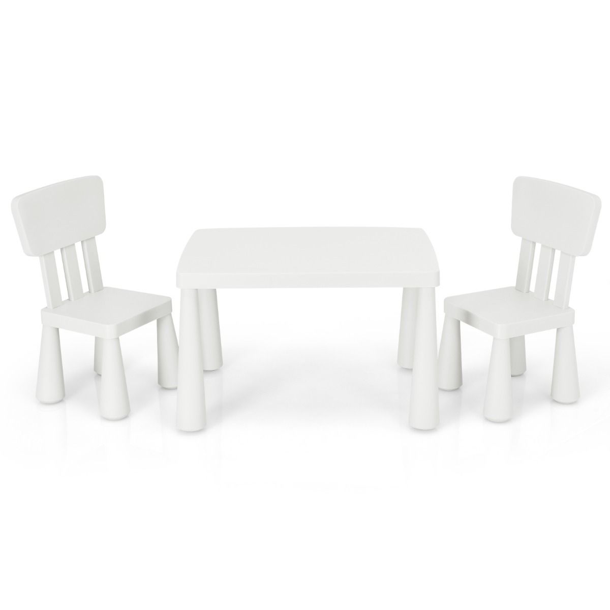 Coast 3-teiliges Kindertisch-Set - 1 Tisch mit 2 Stühlen - 76,5 x 54,5 x 49,5 cm - Polypropylen - Weiß