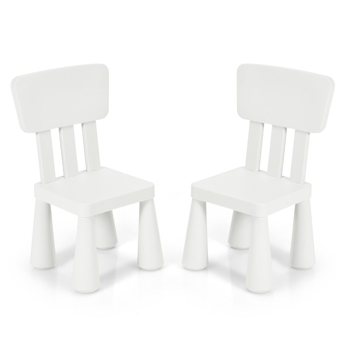 Coast 3-teiliges Kindertisch-Set - 1 Tisch mit 2 Stühlen - 76,5 x 54,5 x 49,5 cm - Polypropylen - Weiß
