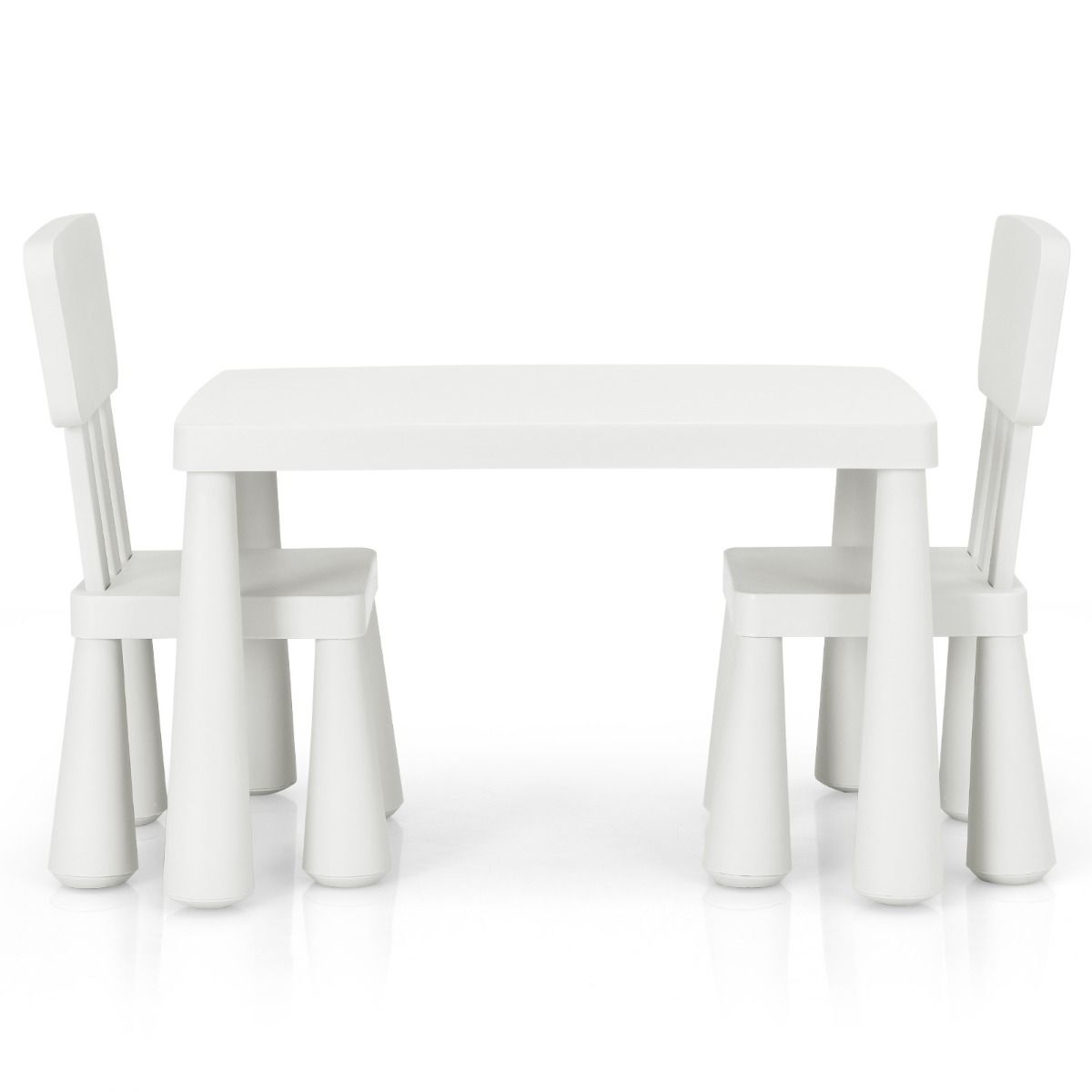 Coast 3-teiliges Kindertisch-Set - 1 Tisch mit 2 Stühlen - 76,5 x 54,5 x 49,5 cm - Polypropylen - Weiß