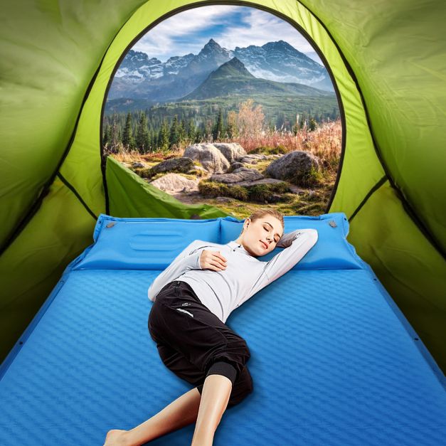 Coast Campingmatte - Selbstaufblasend - 2 Personen - 186 x 130 x 4cm - Blau