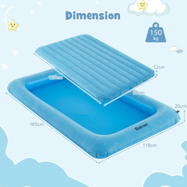Coast Aufblasbare Matratze - PVC + Flock - Blau - Max.150 kg - 165x118x20 cm
