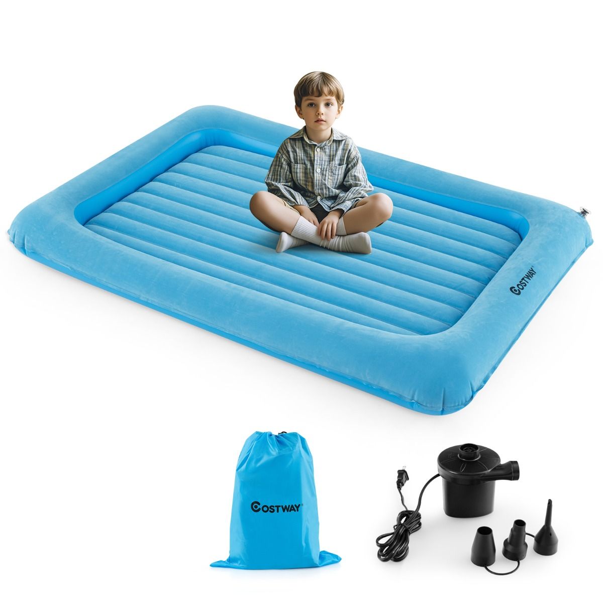 Coast Aufblasbare Matratze - PVC + Flock - Blau - Max.150 kg - 165x118x20 cm