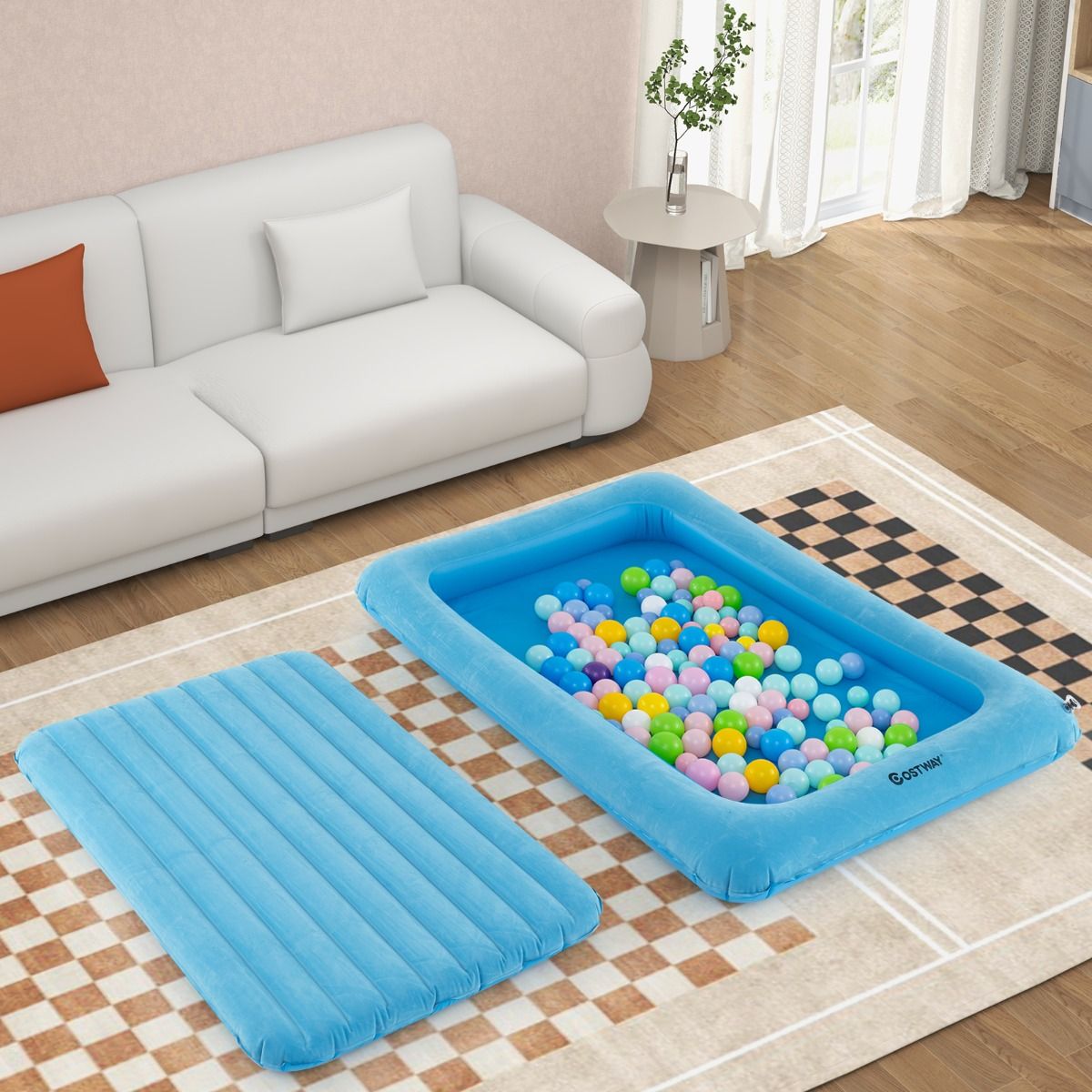 Coast Aufblasbare Matratze - PVC + Flock - Blau - Max.150 kg - 165x118x20 cm