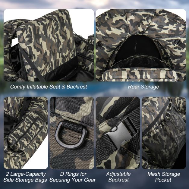 Küste Aufblasbares Fischerboot - Max.150 kg - Camouflage - PVC - 146x109x44 cm