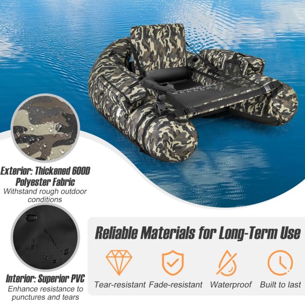 Küste Aufblasbares Fischerboot - Max.150 kg - Camouflage - PVC - 146x109x44 cm