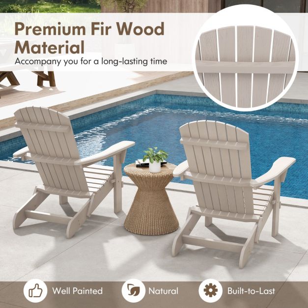 Coast Adirondack Stuhl - klappbar - Holz - Ergonomisch - Hohe Rückenlehne - 89 x 71 x 94 cm - Grau