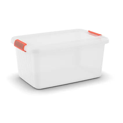 Keter Kis K Latch Aufbewahrungsbox - 43 L - 6 Stück - stapelbar & nestbar - Transparent - Kunststoff