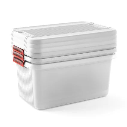 Keter Kis K Latch Aufbewahrungsbox - 43 L - 6 Stück - stapelbar & nestbar - Transparent - Kunststoff