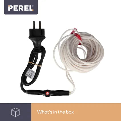 Perel Frostschutzkabel - Ausgestattet mit automatischem Thermostat und wasserdichtem Ip68-Gehäuse und drei Wärmestufen - Für Wasserrohre und Kanäle - Weißes Polyethylen - Zwölf Meter