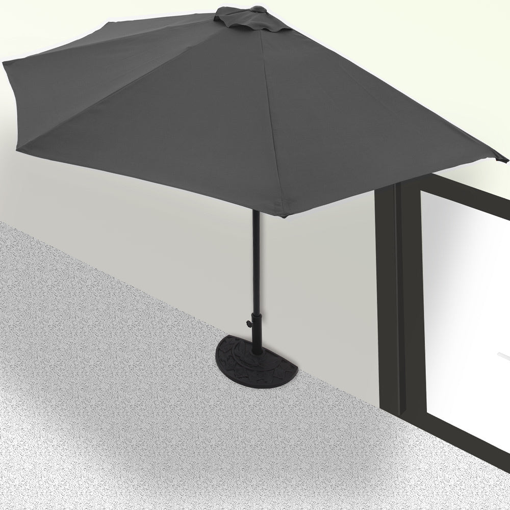 Kings - Halbrunder Sonnenschirm - Anthrazit - UV-Schutz - 270x135x230