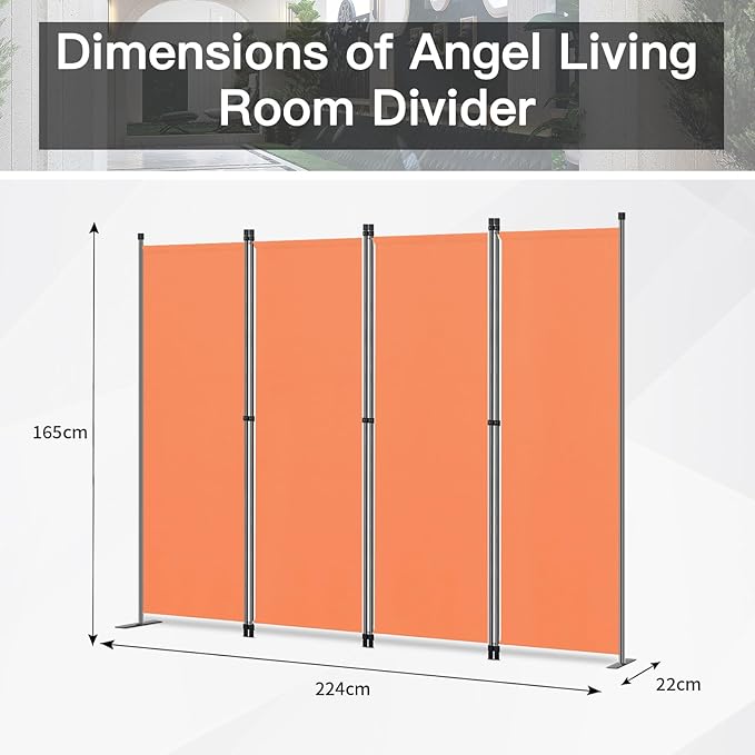 Angel Chamber Screen 4 Panels - Orange - Raumtrenner und Sichtschutz