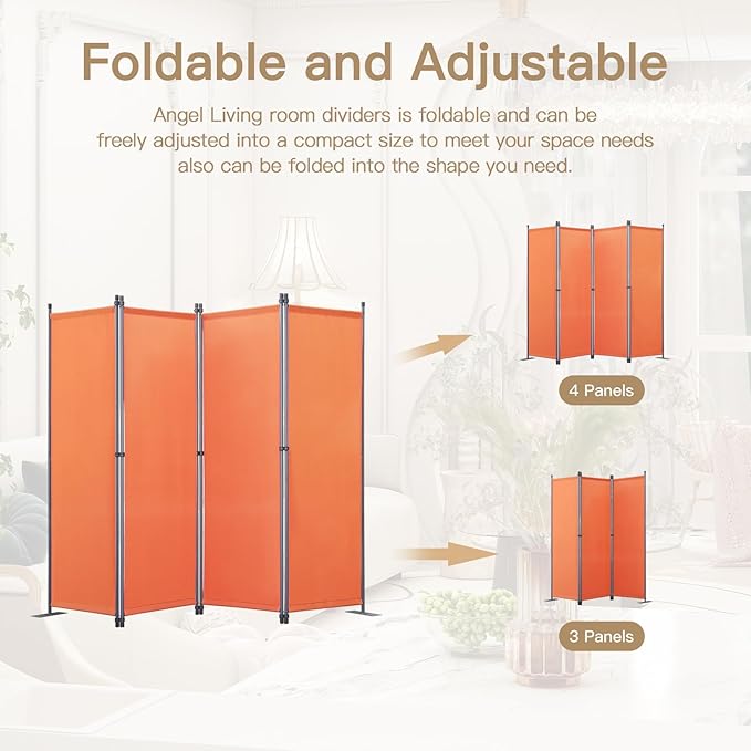 Angel Chamber Screen 4 Panels - Orange - Raumtrenner und Sichtschutz