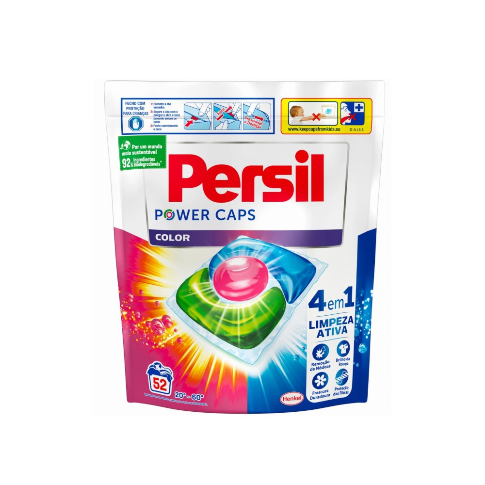Persil 4-in-1 Colour Power Caps 52 Stück - kraftvolle Fleckentfernung für bunte Wäsche