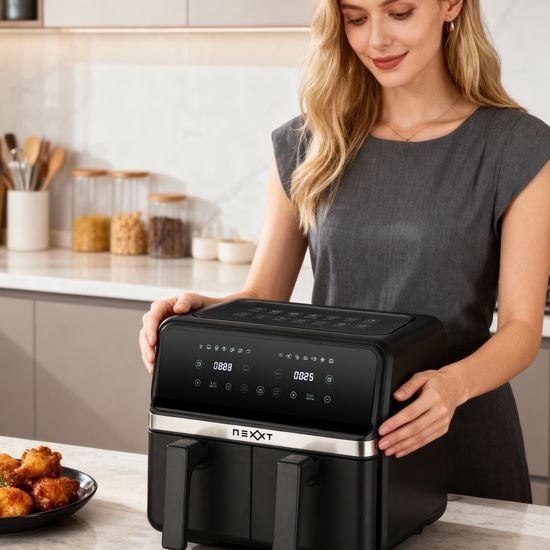 NEXXT CO231025 - Airfryer - Schwarz - 2200 W - Anzahl der Frittierkörbe: 2 - 4L-4L