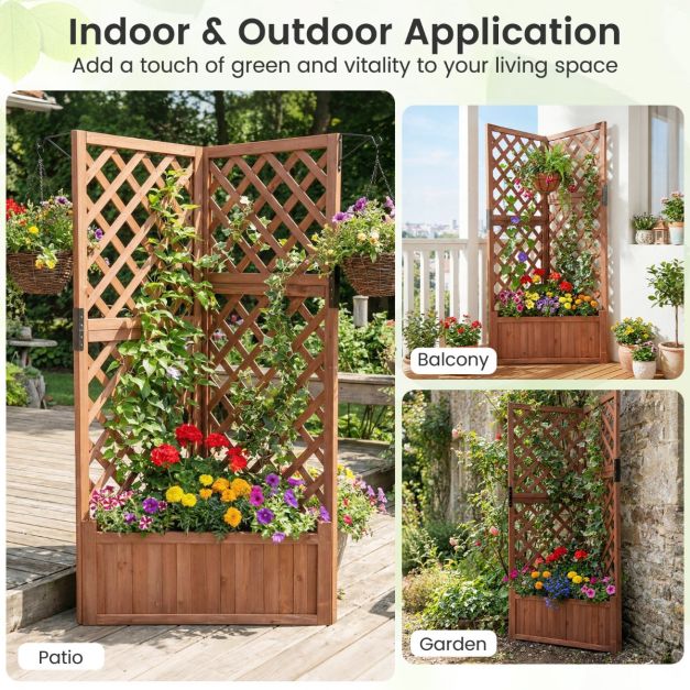 Coast Erhöhte Gartenschale - Eckdesign - Geräumiges Pflanzgefäß - Braun